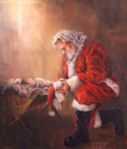 Even Santa Kneels before Christ!